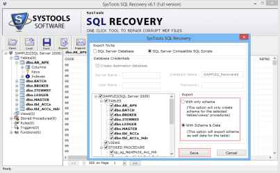 Administrador de recuperación de SQL Server de Systools