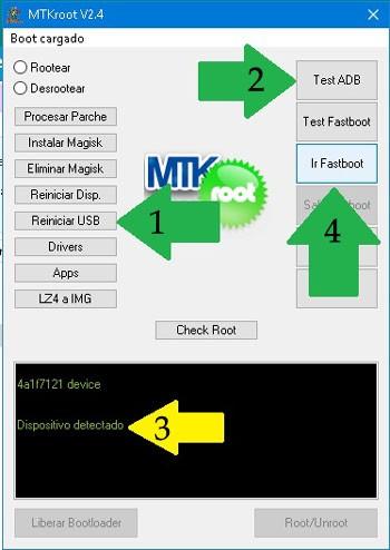 Multilaser Ms50x reinicia el USB, prueba ADB, ve a Fastboot