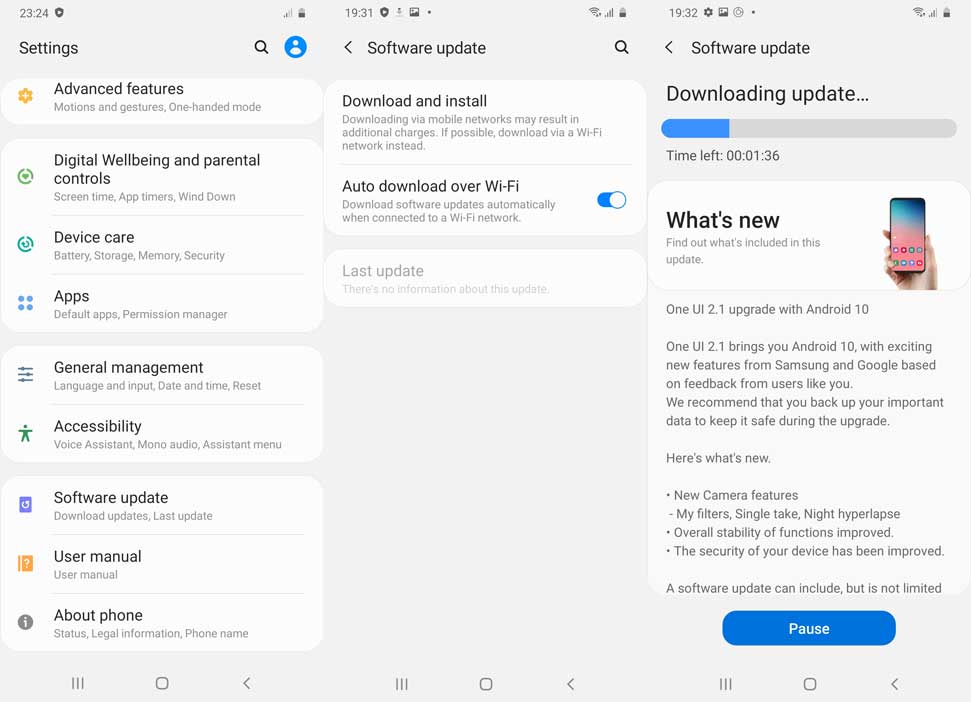 Mise à jour du logiciel Samsung