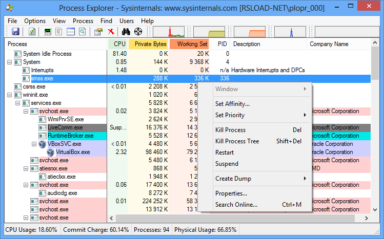 descargar Explorador de procesos