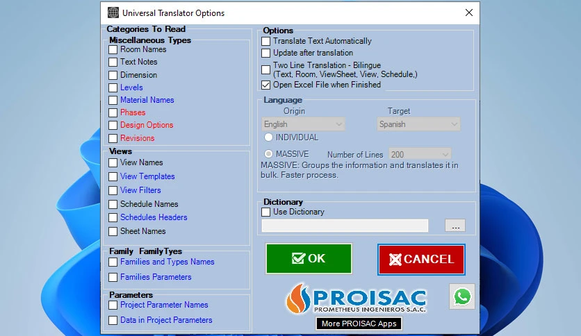 Descargar Traductor Universal PROISAC-BIM-VDC – Completo v3.0.0