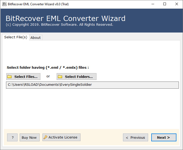 Descarga del asistente de conversión BitRecover EML