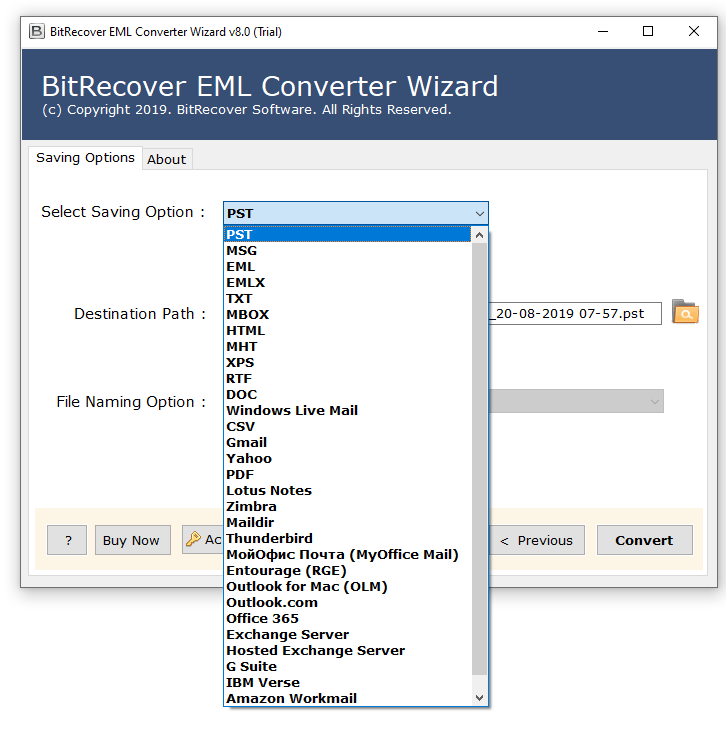 Descarga gratuita del asistente BitRecover EML Converter