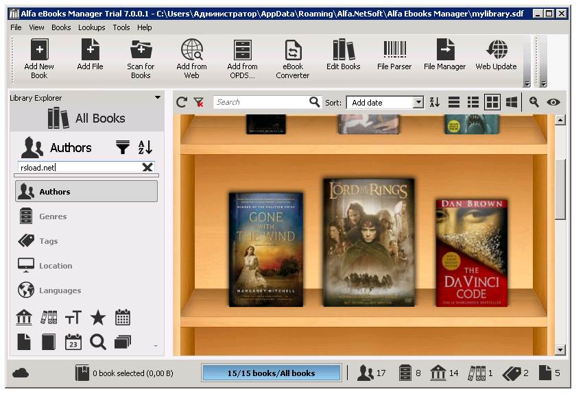 Descarga web de Alfa eBooks Manager