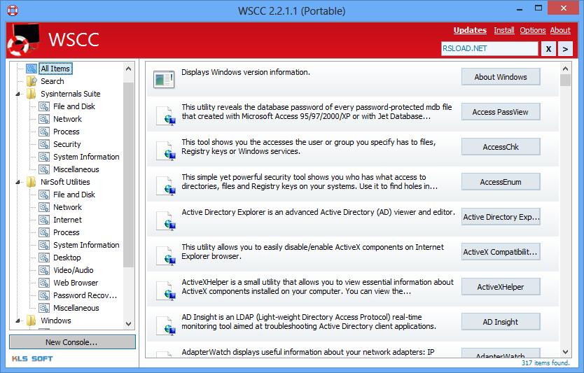 Centro de control del sistema Windows 10.0.1.4 + x64 / WSCC