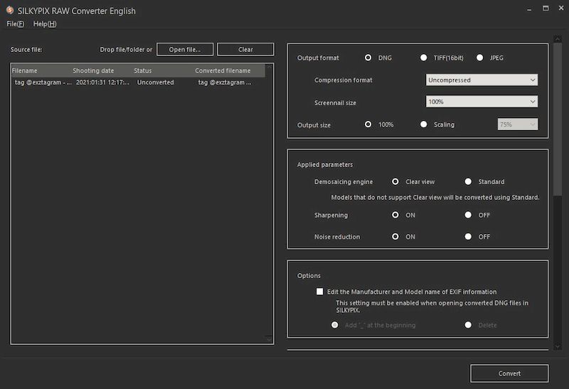 Convertidor SILKYPIX RAW 1.0.13.0 x64 + Portátil