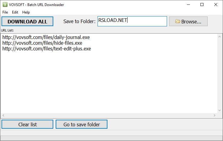 Descargador de URL por lotes de VovSoft 6.2