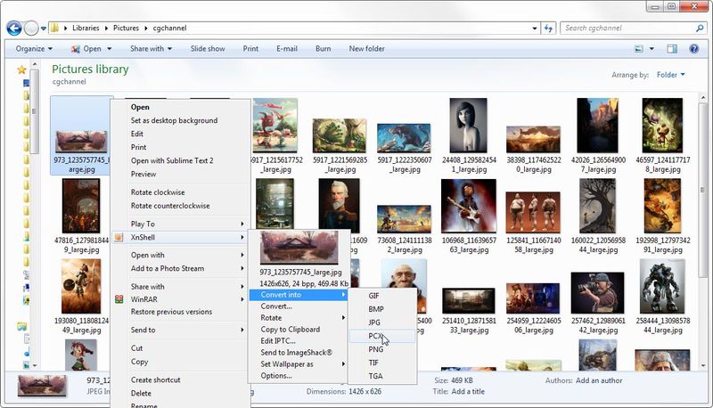 Extensión de shell XnView 4.2.5 + x64