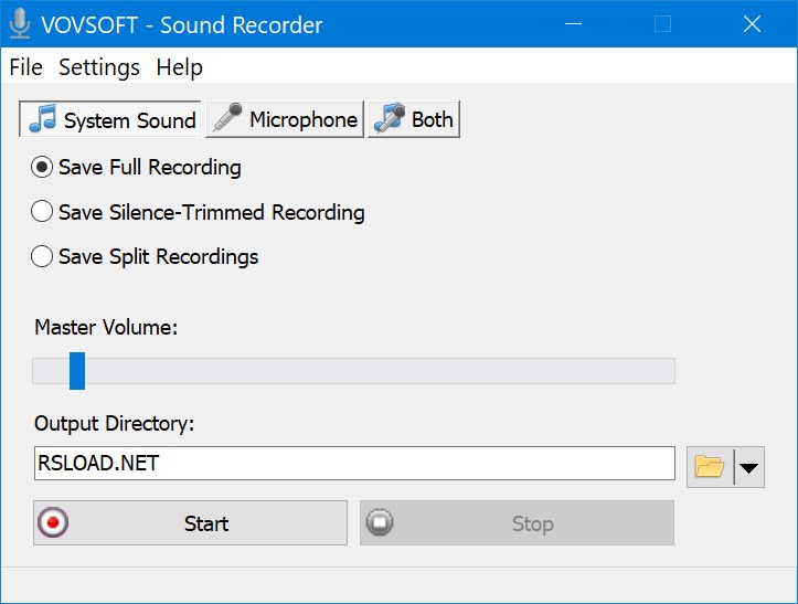 Grabadora de sonido VovSoft 3.3