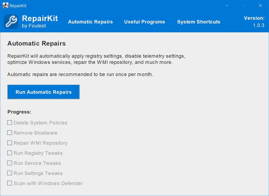 Kit de reparación 1.4.0 + x64