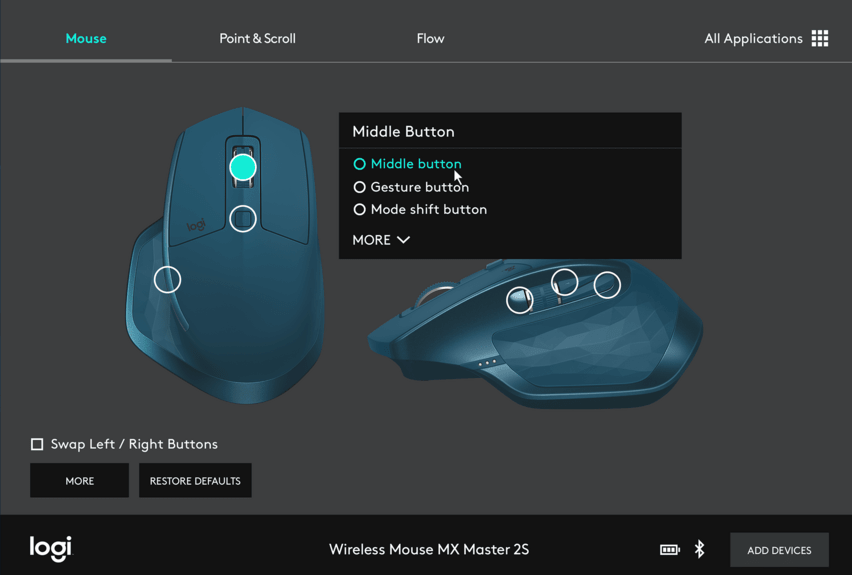 Opciones de Logitech