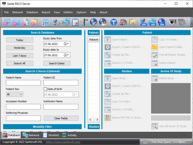 Servidor Sante PACS 4.4.5