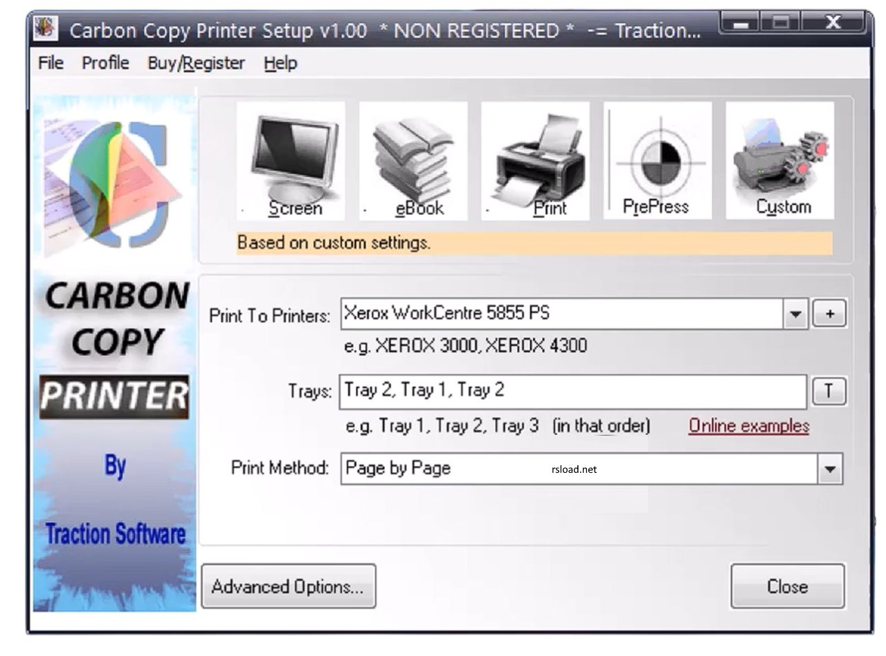 Software de tracción Impresora Carbon Copy 1.10