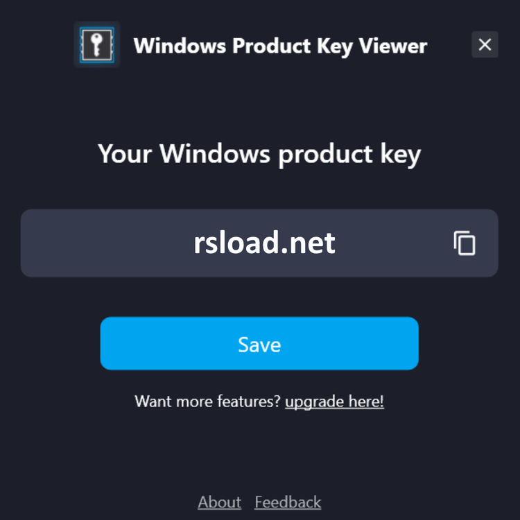 Visor de claves de producto de Windows Ashampoo⁠ 1.2.0