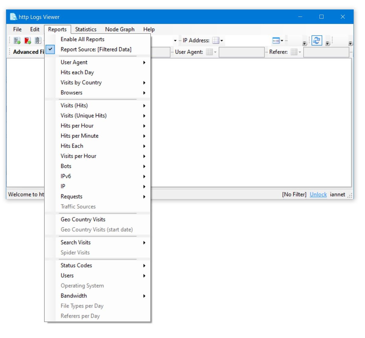 Visor de registros HTTP 7.10
