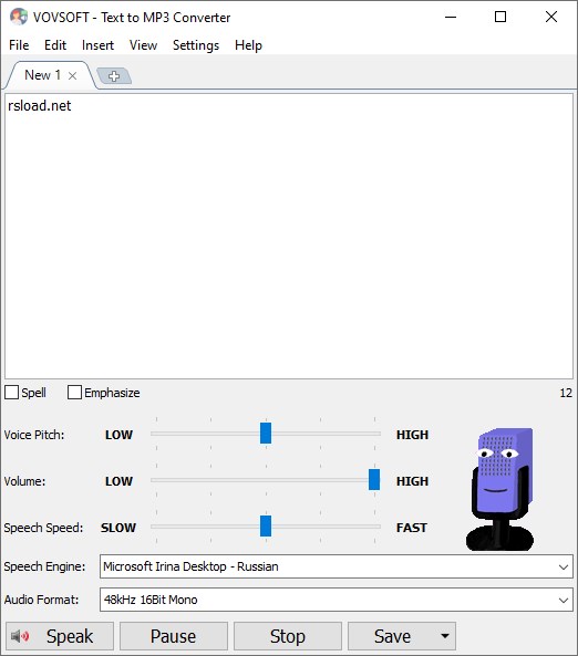 VovSoft Convertidor de texto a MP3 4.4