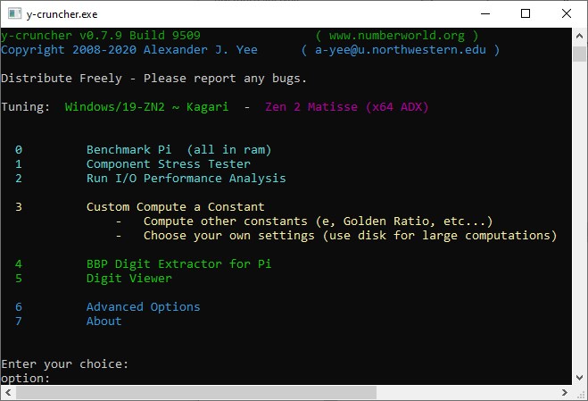 y-Cruncher 0.8.7 compilación 9547