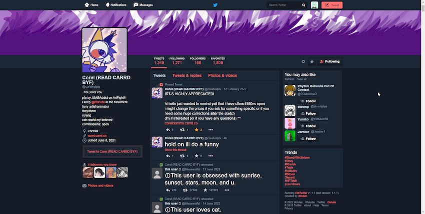 Antiguo diseño de Twitter para Chrome