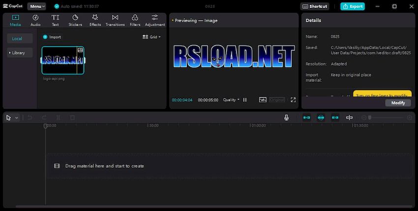 CapCut 7.3.0 + Rus portátil + Rus