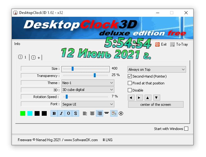 DesktopClock3D 2.36 + x64 + Portátil