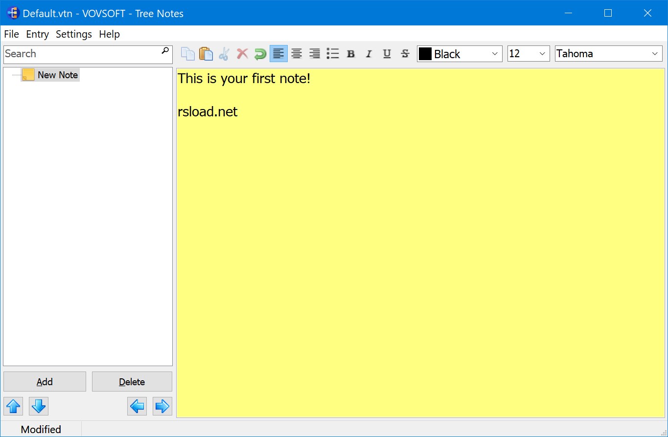 Notas del árbol VovSoft 2.4