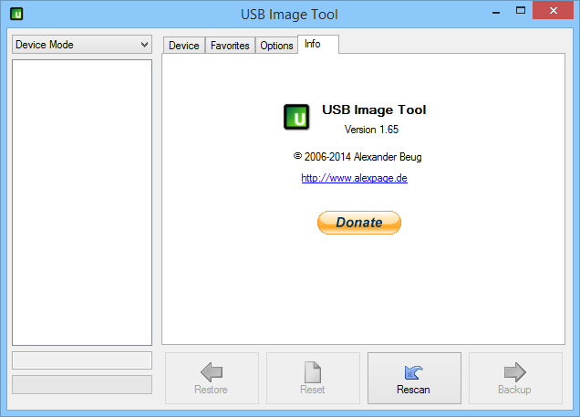 Herramienta de imagen USB