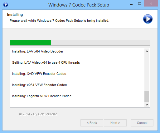Paquete de códecs de Windows 7 64