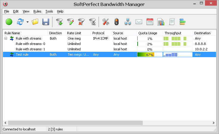Administrador de ancho de banda SoftPerfect 
