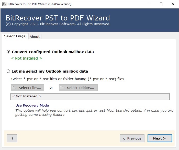 BitRecover PST a PDF Asistente para crackear