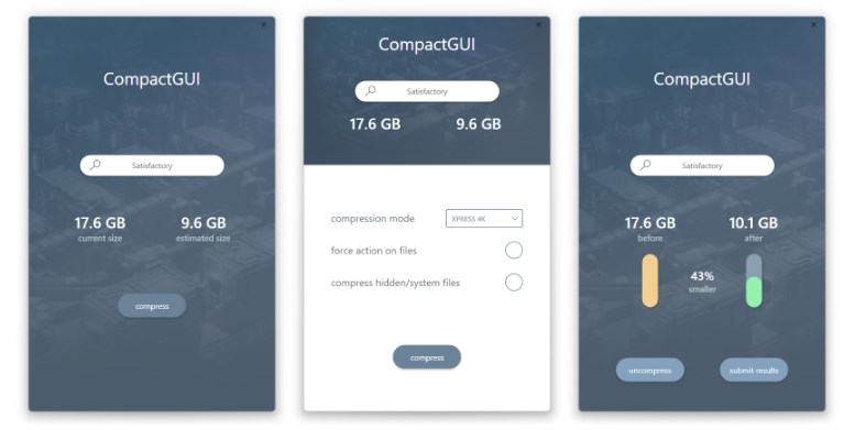 GUI compacta