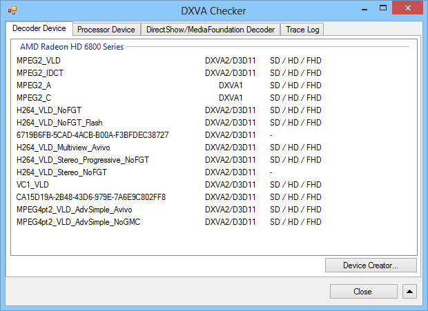 Comprobador DXVA