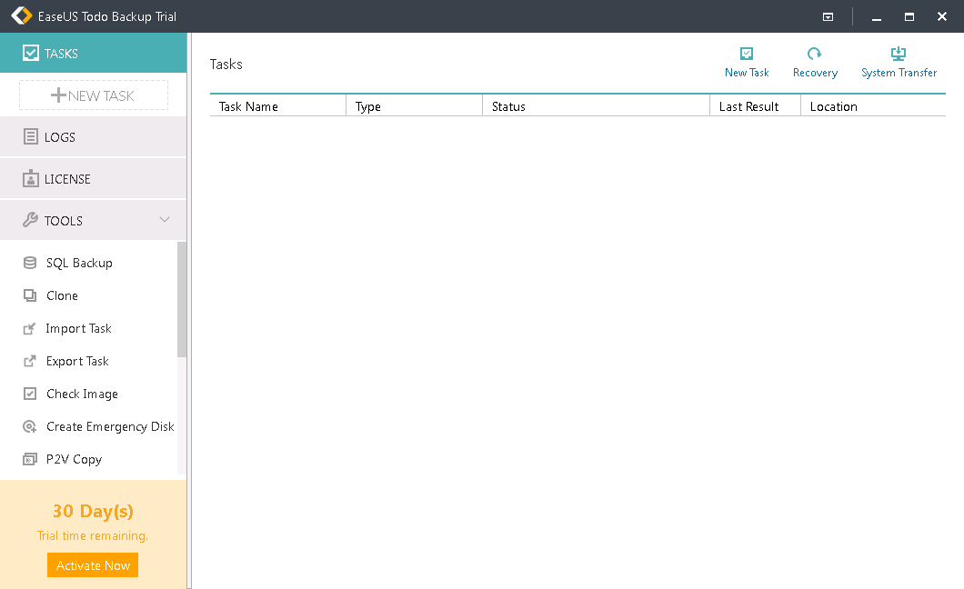 Servidor avanzado EASEUS Todo Backup