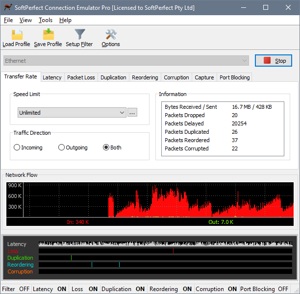 Emulador de conexión SoftPerfect Pro