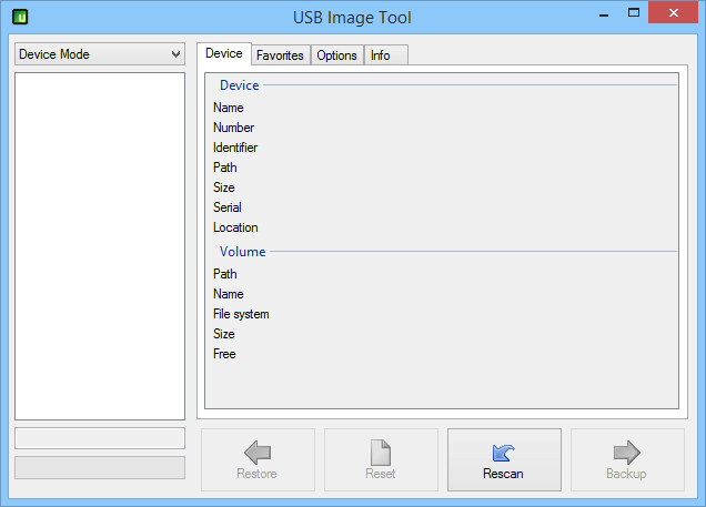 Herramienta de imagen USB