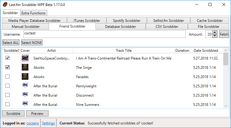 Depurador WPF de Last.fm