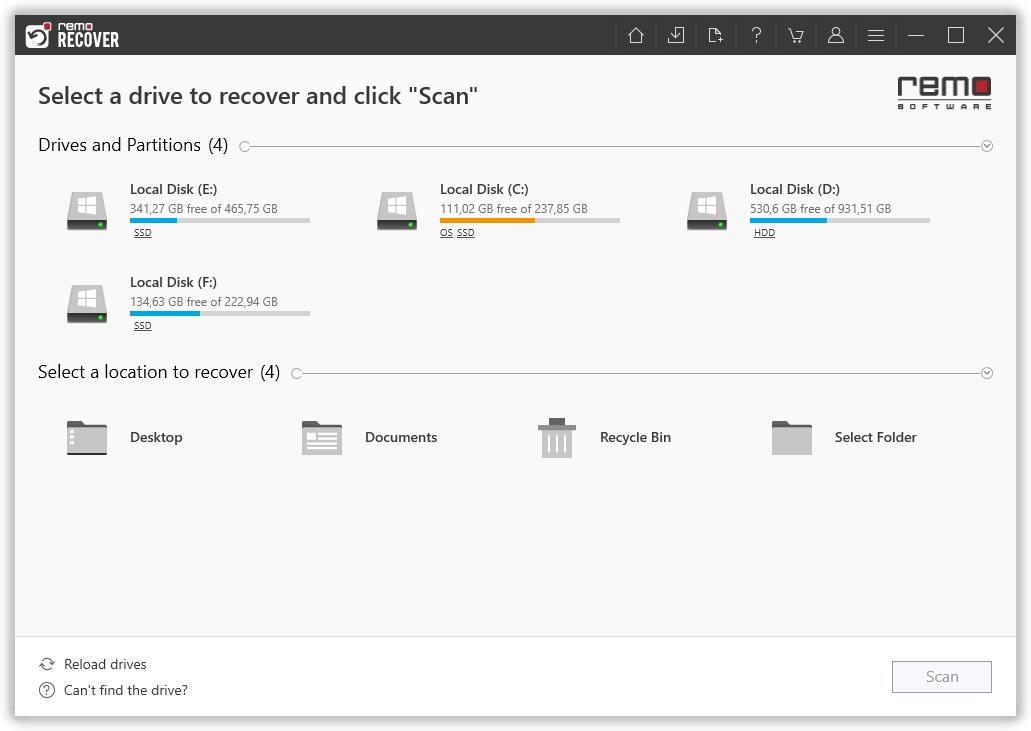 Remo Recuperar Windows