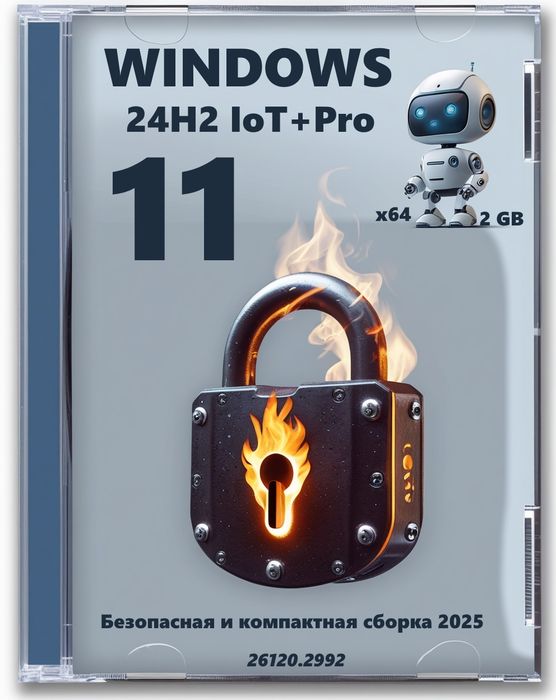 Безопасная и компактная Windows 11 x64 Rus 24H2 26120.2992 Pro - iso 2 GB