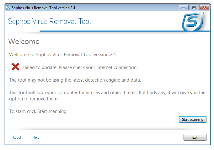Herramienta de eliminación de virus de Sophos 