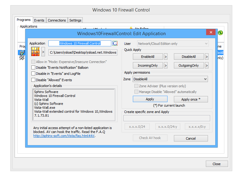 Control de cortafuegos de Windows 10