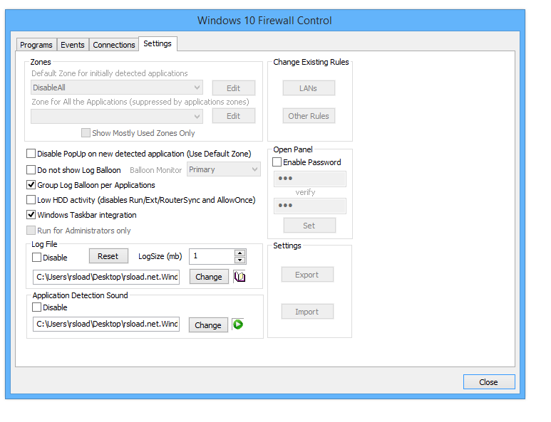 Control de cortafuegos de Windows 10