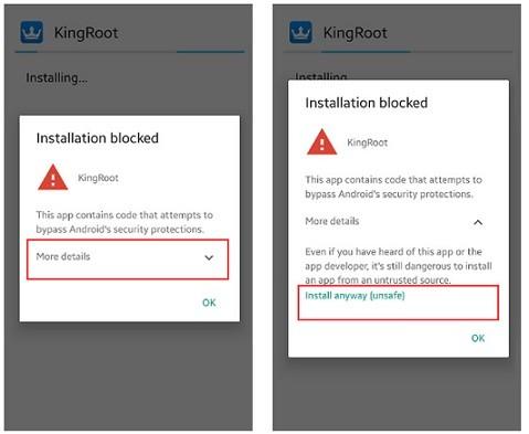 instalación king-root