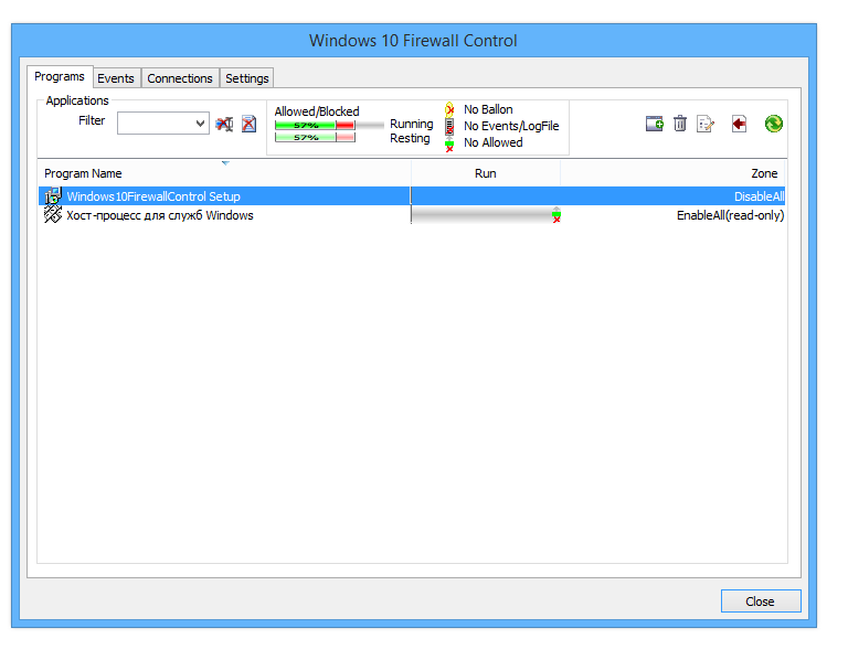 Control de cortafuegos de Windows 10