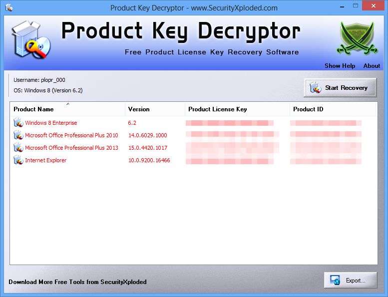 ProductoKeyDecryptor 