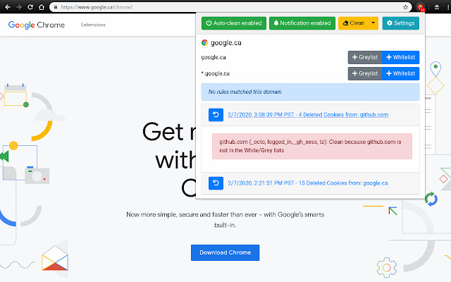 Eliminación automática de cookies 3.8.0