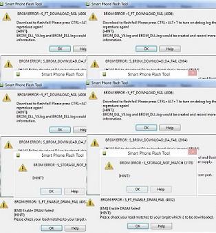 Errores frecuentes y soluciones de SP Flash Tool