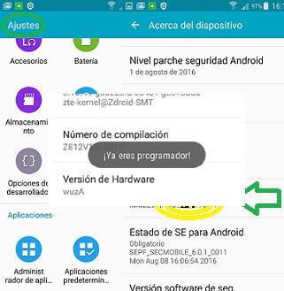 Cómo activar las opciones de desarrollador