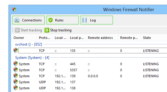Notificador de firewall de Windows