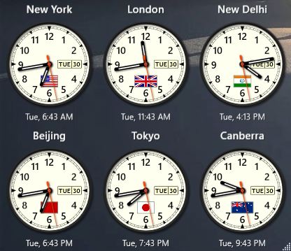 Reloj mundial agudo 9.6.7